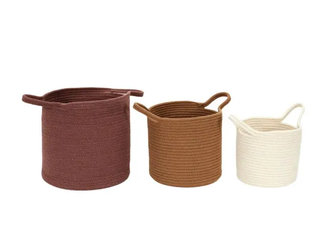 Σετ διακοσμητικά καλάθια Home Deco Factory με χερούλια - 3 τεμάχια RG9302 2