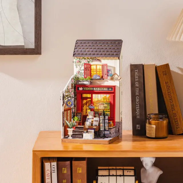 Robotime DIY Miniature House Vienna Bookstore DG183 3