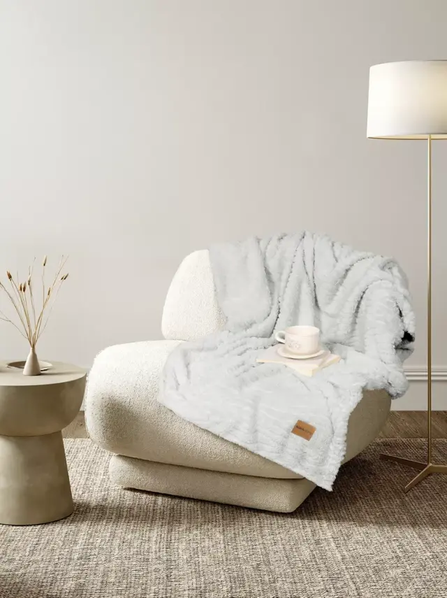 Κουβέρτα Καναπέ 130x170 240gsm Fleece Nima Serenus 100% Πολυέστερ- Gray