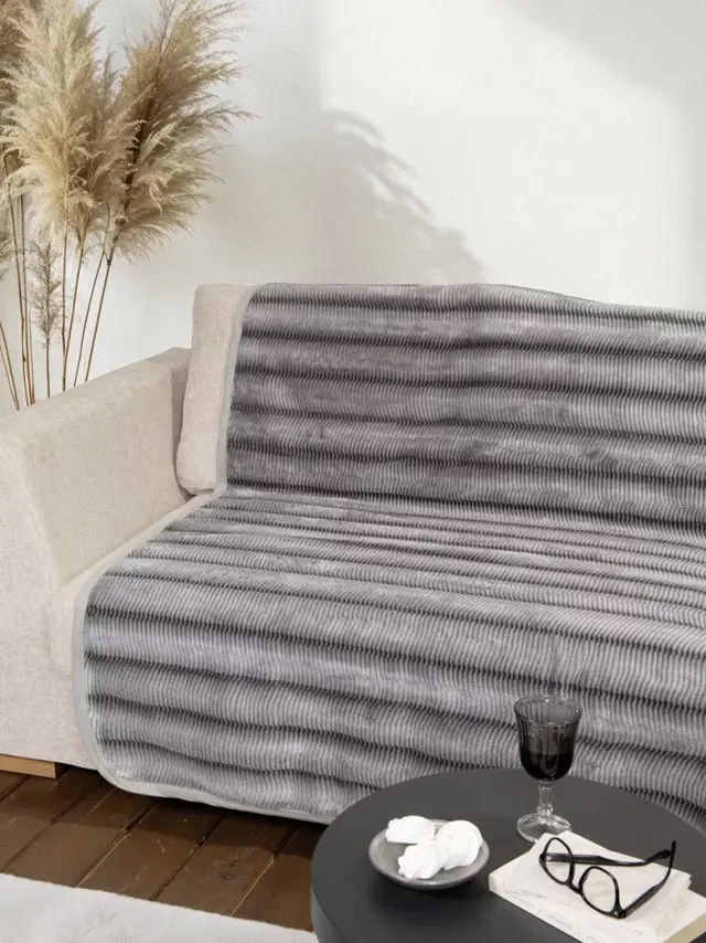 Ριχτάρι Διθέσιο 180x250 Αντιολισθητικό Nima Lunetta Light Gray 100% Πολυέστερ