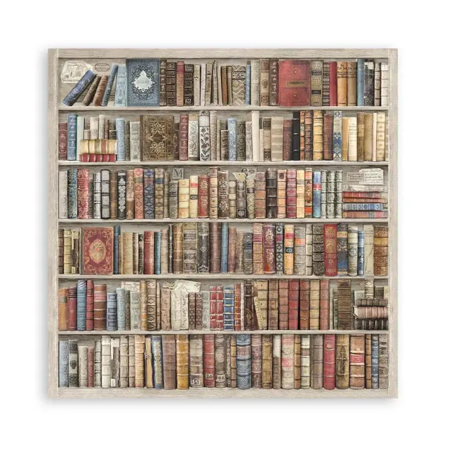 Τυπωμένο ύφασμα Stamperia, 30x30cm, 4τεμ. Vintage Library 2
