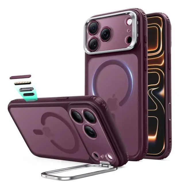 Esr Θήκη Κινητού iPhone 17 Pro Max / 18 Pro Max Classic Hybrid Kickstand Magsafe Frosted Deep Burgundy