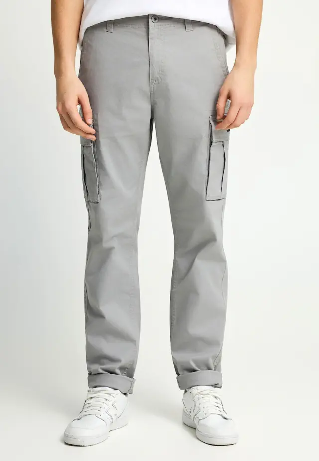 Funky Buddha Cargo Elastic Trousers in Regular Fit Grey FBM013-002-02 - 36 3