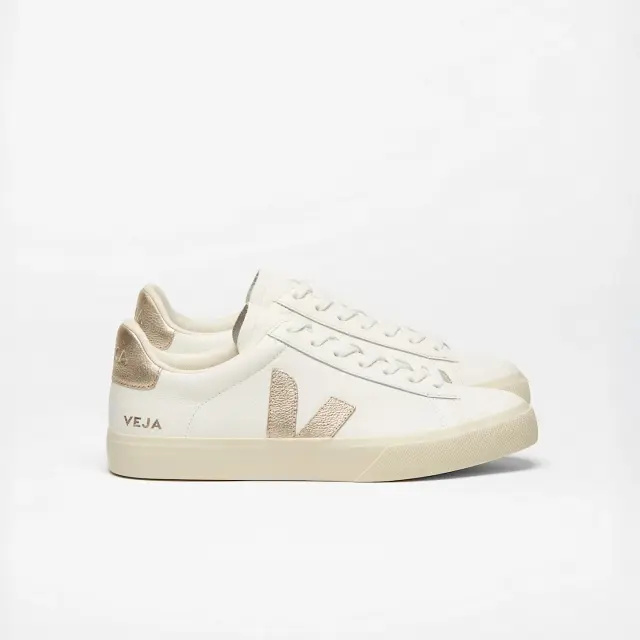 VEJA “CAMPO” LEATHER SNEAKERS (CP0503495A400-WHITE-PLATINE) - 39