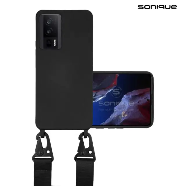 Θήκη Σιλικόνης με Strap CarryHang Sonique Xiaomi Poco F5 Pro 5G - Μαύρο