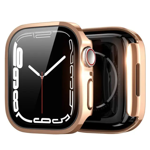 Dux Ducis® Electroplated Θήκη Με Τζαμάκι για Apple Watch Series 7/ 8/ 9 41mm - Rose Gold