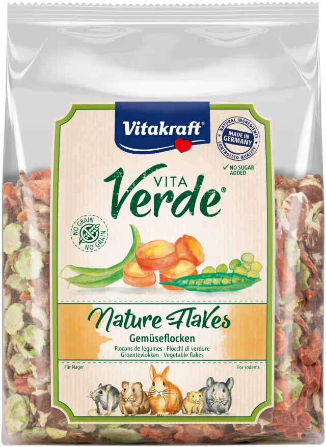 Vitakraft - VitaVerde Nature Flakes Vegetables for rodents 400g (38499) - Pet Supplies