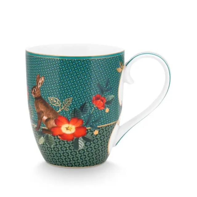 Pip Studio XL Κούπα (450ml) Winter Wonderland: Rabbit Green