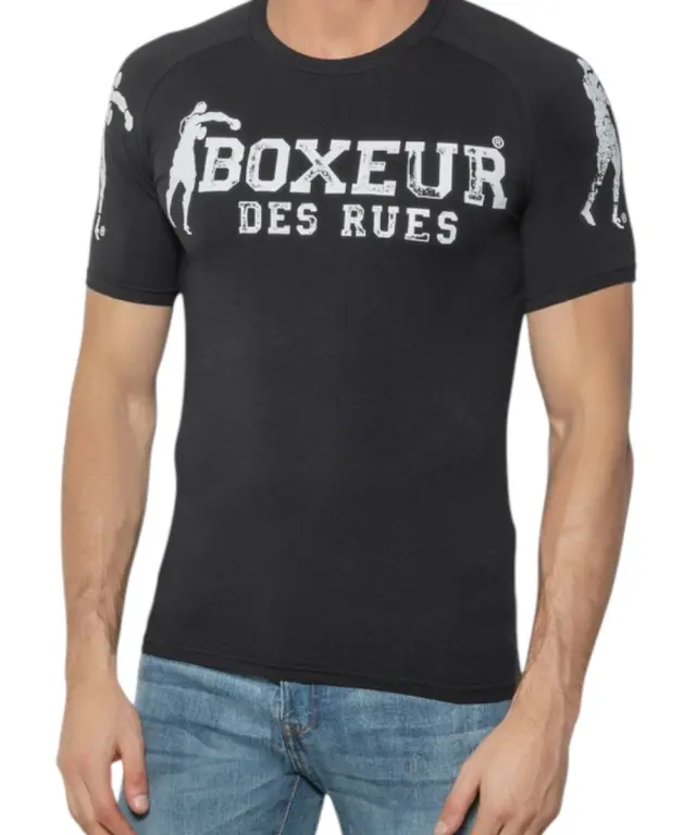 Boxeur Des Rues - Ανδρικό Κοντομάνικο Μπλουζάκι T-Shirt BXM0202843CC-BLACK Μαύρο - L