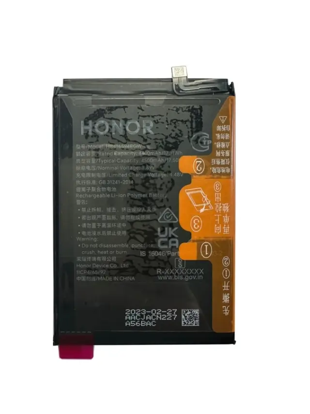 Battery Honor Magic 6 Lite 5g 5800mah Model Hb526694ehw Black