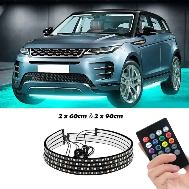 Σετ Led Ταινίες RGB Music για Κάτω από το Αυτοκίνητο Underbody Tube με Τηλεχειριστήριο 2 x 60cm και 2 x 90cm 4 τμχ