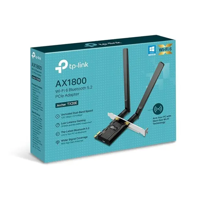 TP-LIink Archer TX20E AX1800 Wi-Fi 6 Bluetooth 5.2 PCIe Adapter (ARCHER TX20E) (TPARCHERTX20E) TP-LINK 2