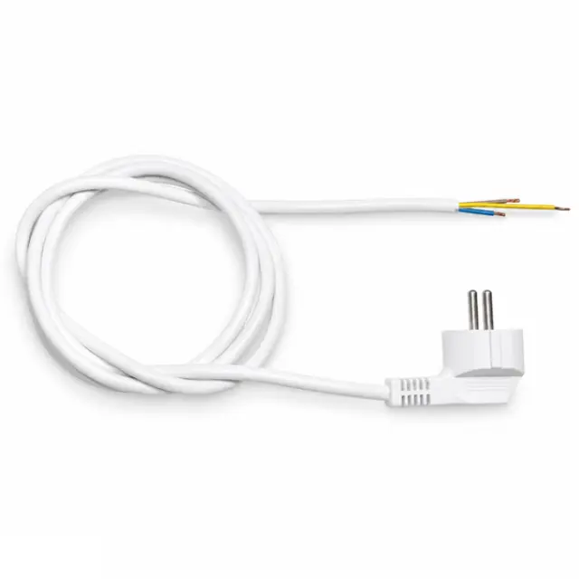 SCHUKO Plug Cable 3m, 3×1.0mm², 16A 250V~Max:3680W, IP20 White