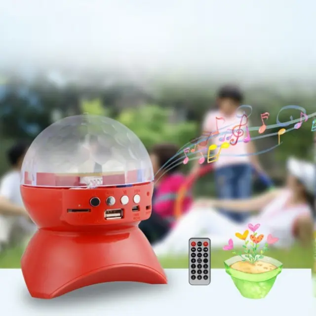 Φωτορυθμικό ηχείο Bluetooth με Led φωτισμό Disco L-740 Κόκκινο 3