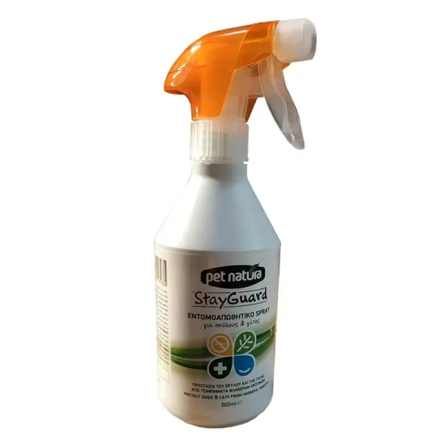 Pet Natura Stay Guard Αντιπαρασιτικό Με Αυξημένη Εντομοαπωθητική Δράση 500ml