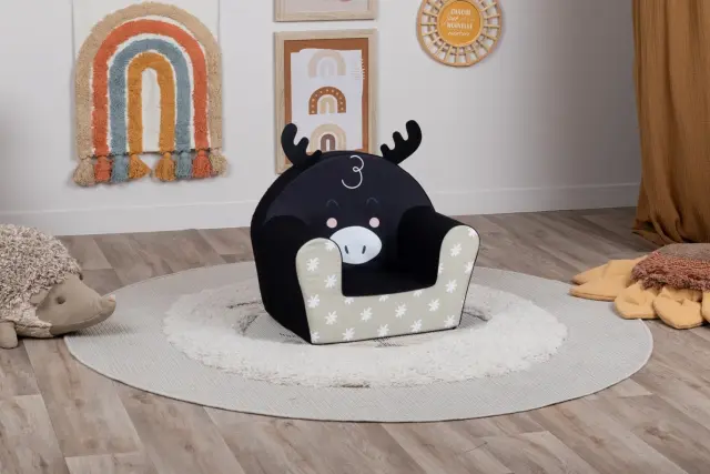 Delsit Παιδική Πολυθρόνα Με Μπράτσα Black Moose With Horns 2