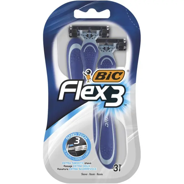 Bic Flex 3 Ξυραφάκια μιας Χρήσης με 3 Λεπίδες & Λιπαντική Ταινία 3τμχ