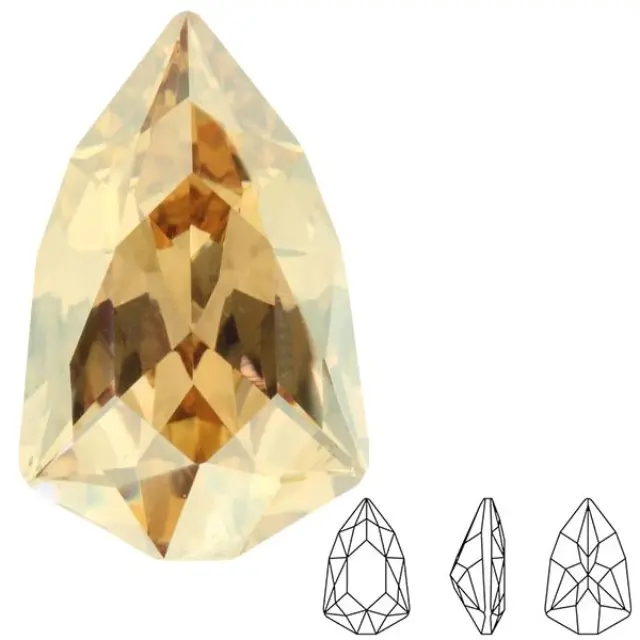 Swarovski 4707 Slim Trilliant Fancy Stone Crystal Golden Shadow 13.6x8.6mm - 2τεμ