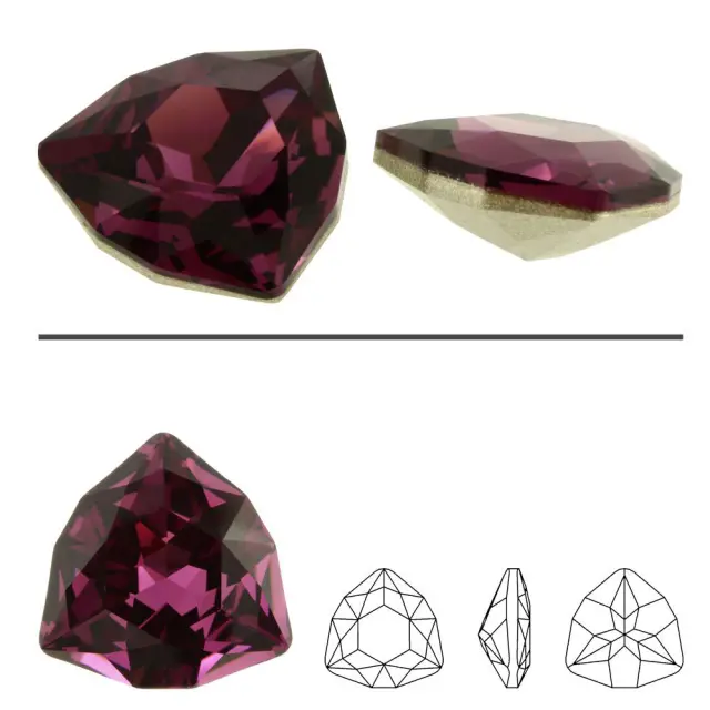Swarovski 4706 Trilliant Fancy Stone Amethyst 12mm - 2τεμ