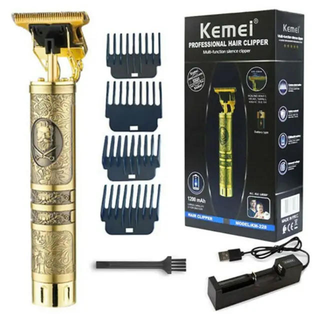 Kemei Επαναφορτιζόμενη Κουρευτική Μηχανή Χρυσή KM-228 2