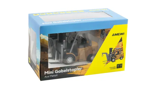 AMEWI Mini Metal Forklift Τηλεκατευθυνόμενο Κλαρκ με Μεταλλικό Αμάξωμα, Ανυψωτικό Μηχανισμό & Παλέτα 1:64 22715 3