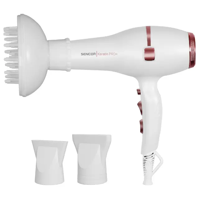 Σεσουάρ Μαλλιών Sencor SHD 8200GD 2400W Ιονισμού Procare+ με 3 Επιλογές Θερμοκρασίας και 2 Ταχύτητας Αέρα Λευκό/Χρυσό 3