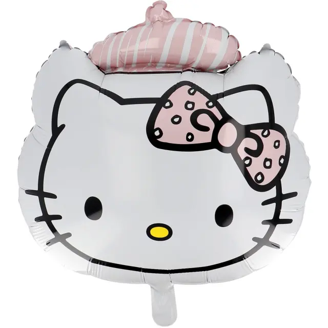 Μπαλόνι Φοιλ Σχήμα Hello Kitty Κεφάλι Διπλής Όψεως / 48 x 71 εκ