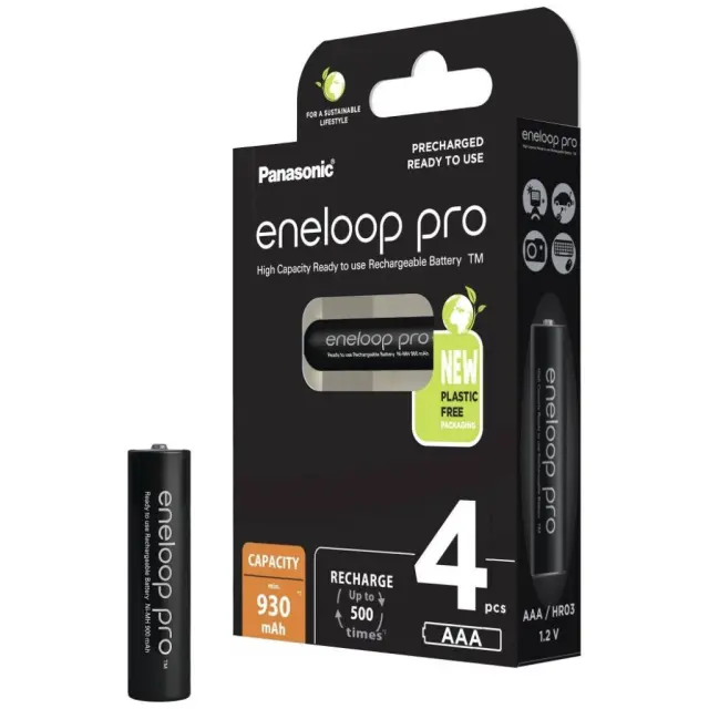 Μπαταρία Επαναφορτιζόμενη Panasonic Eneloop Pro BK-4HCDE/4BE 930 mAh size AAA Ni-MH 1.2V Τεμ. 4 New Package