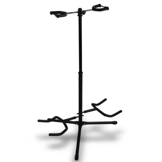 SUPRIMO GS4 guitar stand rack for 2 guitars black foldable steel freestanding up to 30 kg