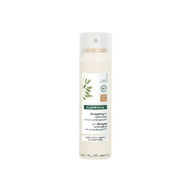 Klorane Ultra Gentle Dry Shampo with Oat & Ceramide for Dark Hair Ξηρό Σαμπουάν με Εκχύλισμα Βρώμης για Καστανά έως Σκούρα Μαλλιά, 150ml