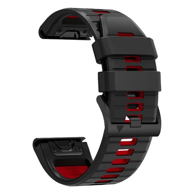 Tech-Protect® Iconband Λουράκι Σιλικόνης για Garmin Fenix 3/5x/3hr/5x Plus/6x/6x Pro/7x/8/9 (51mm)- Μαύρο/ Κόκκινο 2