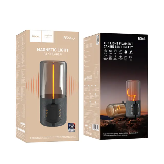 Φορητό Ηχείο Wireless Hoco BS64 Rocker V5.4 TWS 5W 1200mAh FM Micro SD USB AUX Γκρι 2