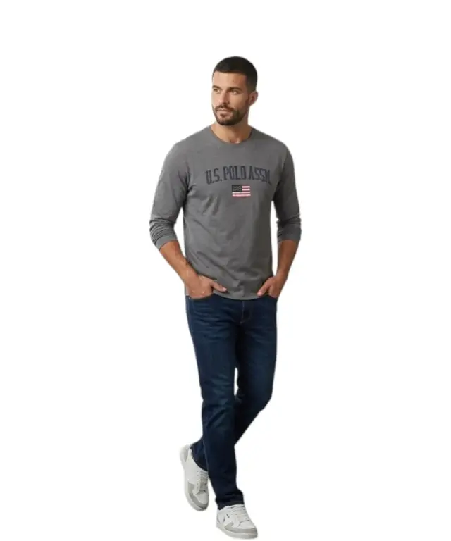U.S. Polo Assn. - Ανδρικό Φούτερ Με Λογότυπο 63205-34502-189 Γκρι - 2XL