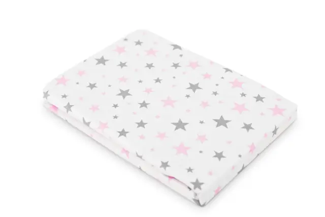 Σεντόνι με Λάστιχο 60x120cm Sensillo Stars Pink 2211