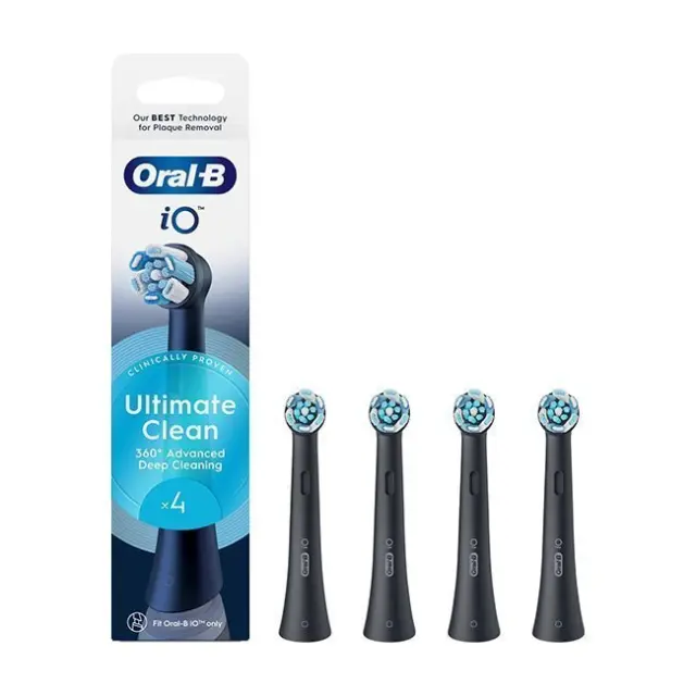Oral-B Ανταλλακτικές Κεφαλές για Ηλεκτρική Οδοντόβουρτσα iO Ultimate Clean EB4 4pcs Black (iO UC EB4)