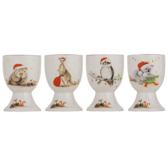 Easy Life Bush Buddies Christmas Σετ 4 Τεμαχίων Κουπάκι Αυγού 5x5x6,5cm