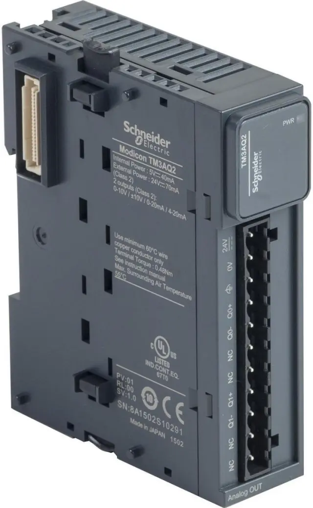 Analog output module, Modicon TM3, 4 outputs (screw) 24 VDC