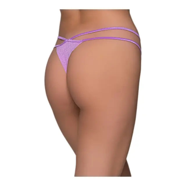 Milena Γυναικείo String Tanga Διπλά Λάστιχα Λύκρα Glamorous, Χρώμα Λιλά 2
