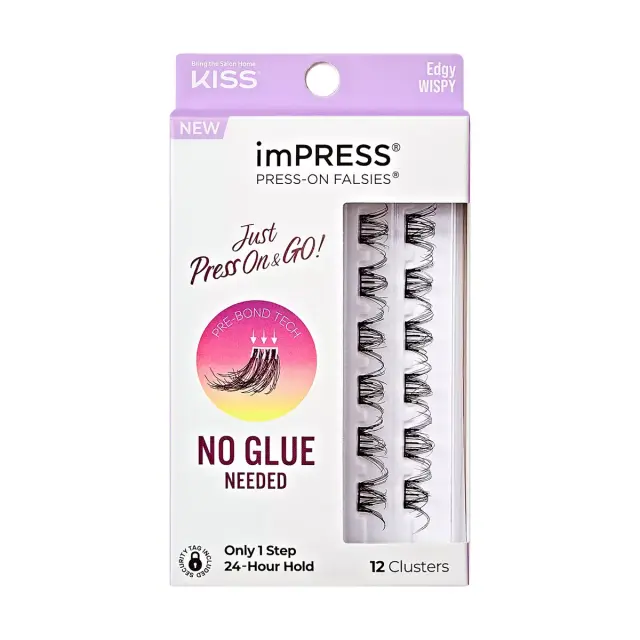 KISS Impress Press-On Lash Extensions MuLipack 12 Units | Απόχρωση 09 Edgy Wispy
