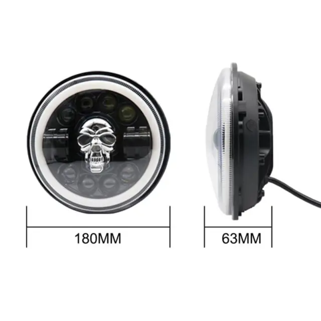 Halley GrowPal LED στρογγυλός προβολέας μηχανής νεκροκεφαλή 12V-80V - Headlights motor 68766-351 2