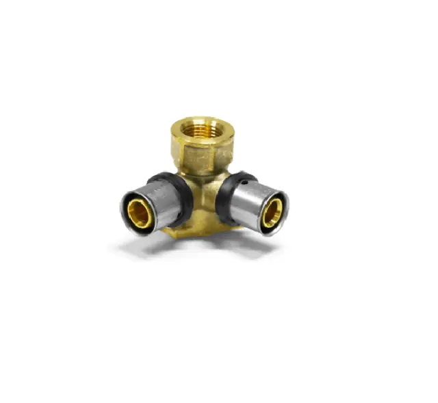 Γωνία Θηλυκή με Στήριγμα PipeTec Press Πρεσαρίσματος 20x2 - 1/2"