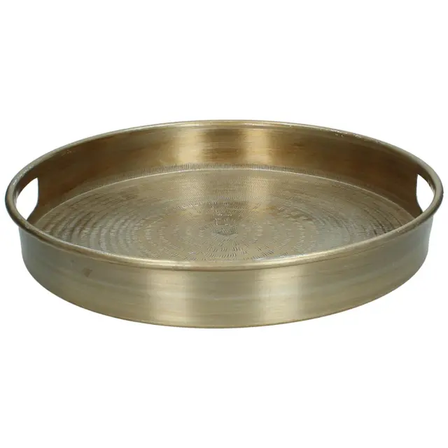 Δίσκος Σερβιρίσματος Χρυσό Μέταλλο 50x50x6cm Σετ 2Τμχ 2