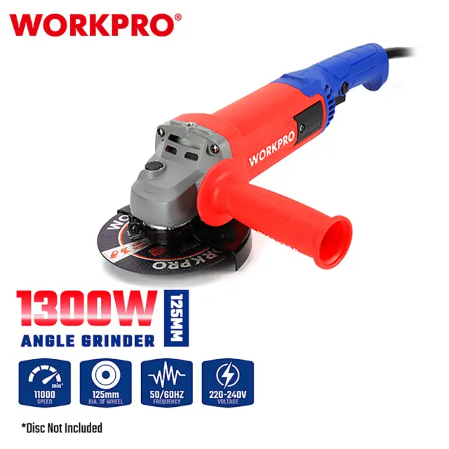 WORKPRO ΓΩΝΙΑΚΟΣ ΤΡΟΧΟΣ 1300W Φ125mm WP472001 (PROFI)