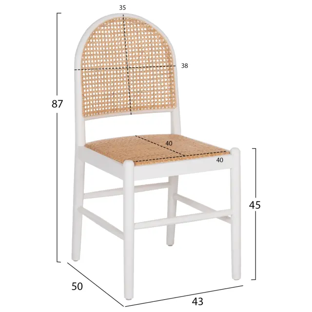 ΚΑΡΕΚΛΑ ΑΠΟ ΟΞΙΑ ΣΕ ΛΕΥΚΟ-RATTAN ΜΠΕΖ FB99407.03 43x50x87Yεκ. 2