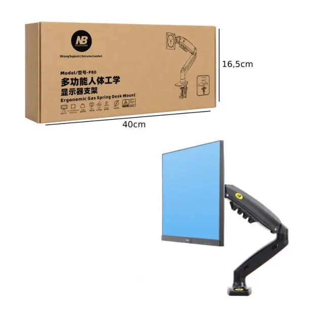 Βάση Οθόνης LED Monitor stand 17"-30" Upgraded Model F80 - Gas Strut Desktop Monitor Mount 0207008 2