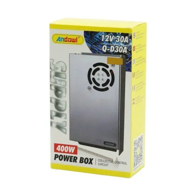 Andowl Τροφοδοτικό LED Ισχύος 400W με Τάση Εξόδου 12V 30A Q-D30A - Power Box z744103