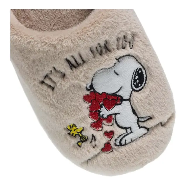 Parex Γυναικείες Παντόφλες Peanuts Snoopy, Χρώμα Μπεζ 3