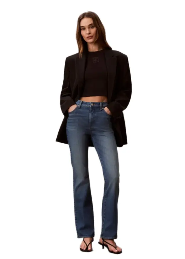 Calvin Klein γυναικείο ψηλόμεσο bootcut παντελόνι τζιν LV047F666G-1