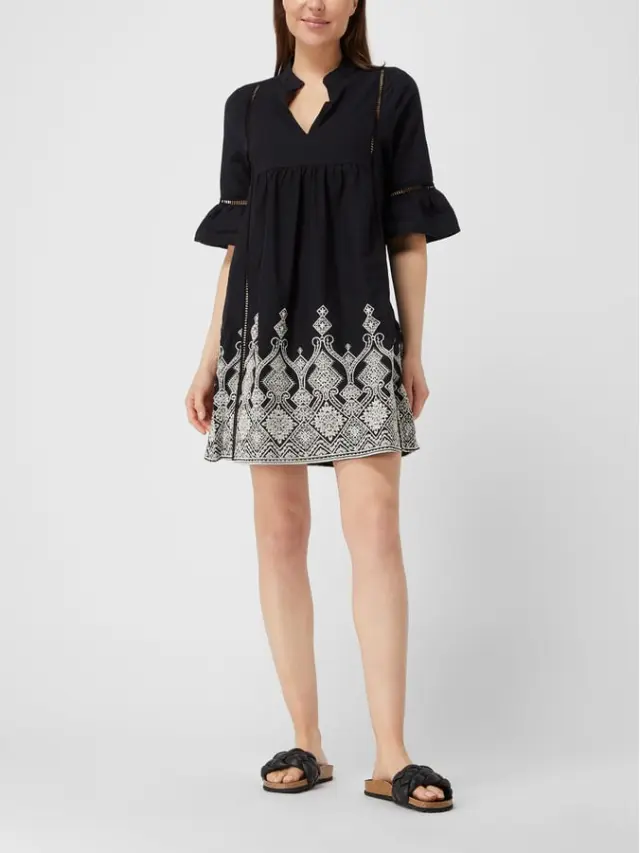 B276 - Black - BEACHWEAR EMBROIDERY BLACK - XXL