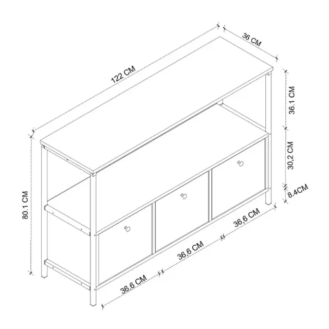 Μπουφές Mars Megapap χρώμα καπνιστή καρυδιά 122x36x80,1εκ. 2